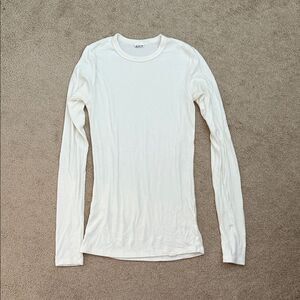 Set active small white ribbed long sleeve